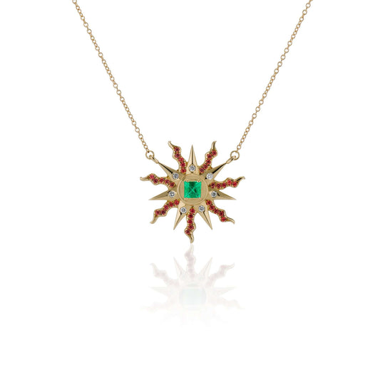 Necklaces 19: The Sun Pendant Our Jewelry is proudly idealized, designed, prototyped, and produced in New York City from start until finish by hard working hands. Please note that these pieces are currently made to order and will ship in 2-8 weeks from th