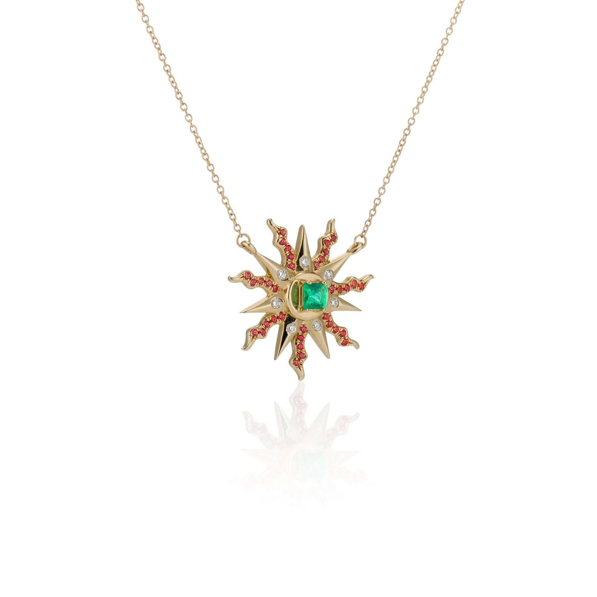 Necklaces 19: The Sun Pendant Our Jewelry is proudly idealized, designed, prototyped, and produced in New York City from start until finish by hard working hands. Please note that these pieces are currently made to order and will ship in 2-8 weeks from th