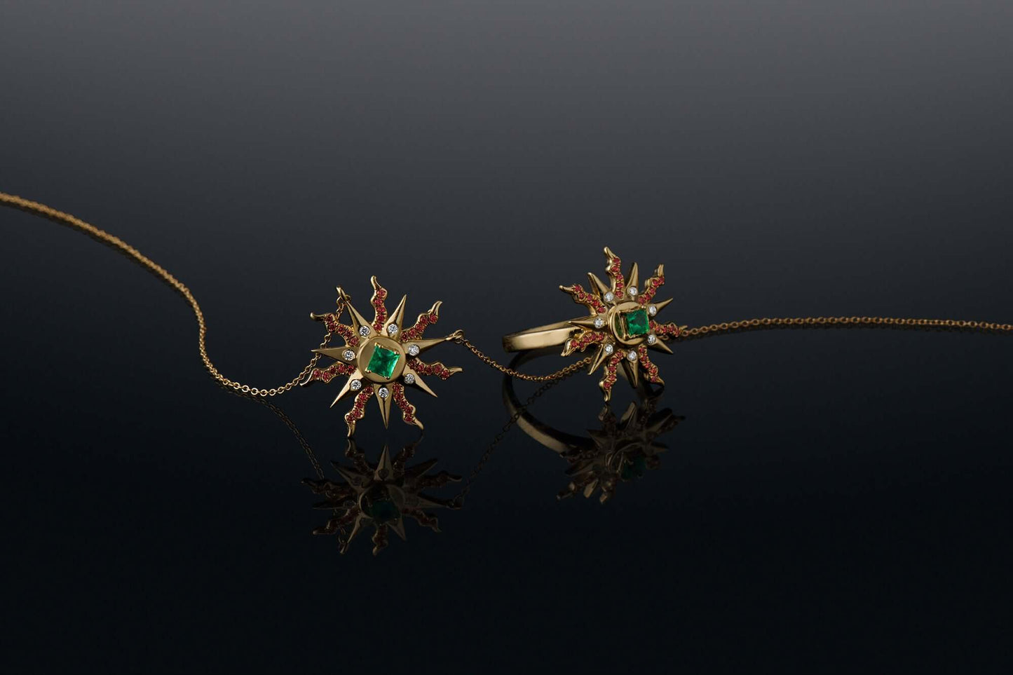 Necklaces 19: The Sun Pendant Our Jewelry is proudly idealized, designed, prototyped, and produced in New York City from start until finish by hard working hands. Please note that these pieces are currently made to order and will ship in 2-8 weeks from th