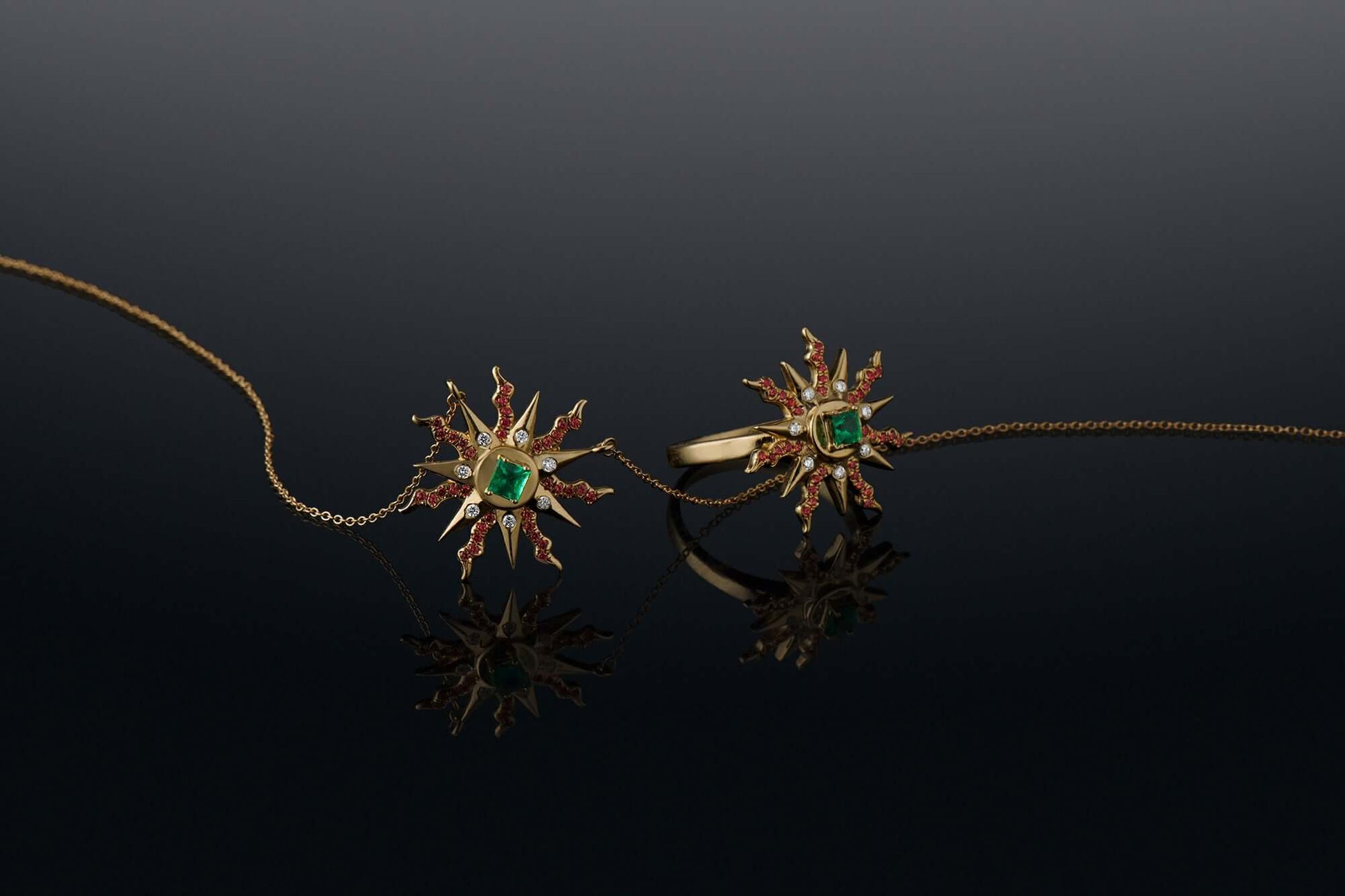 Necklaces 19: The Sun Pendant Our Jewelry is proudly idealized, designed, prototyped, and produced in New York City from start until finish by hard working hands. Please note that these pieces are currently made to order and will ship in 2-8 weeks from th