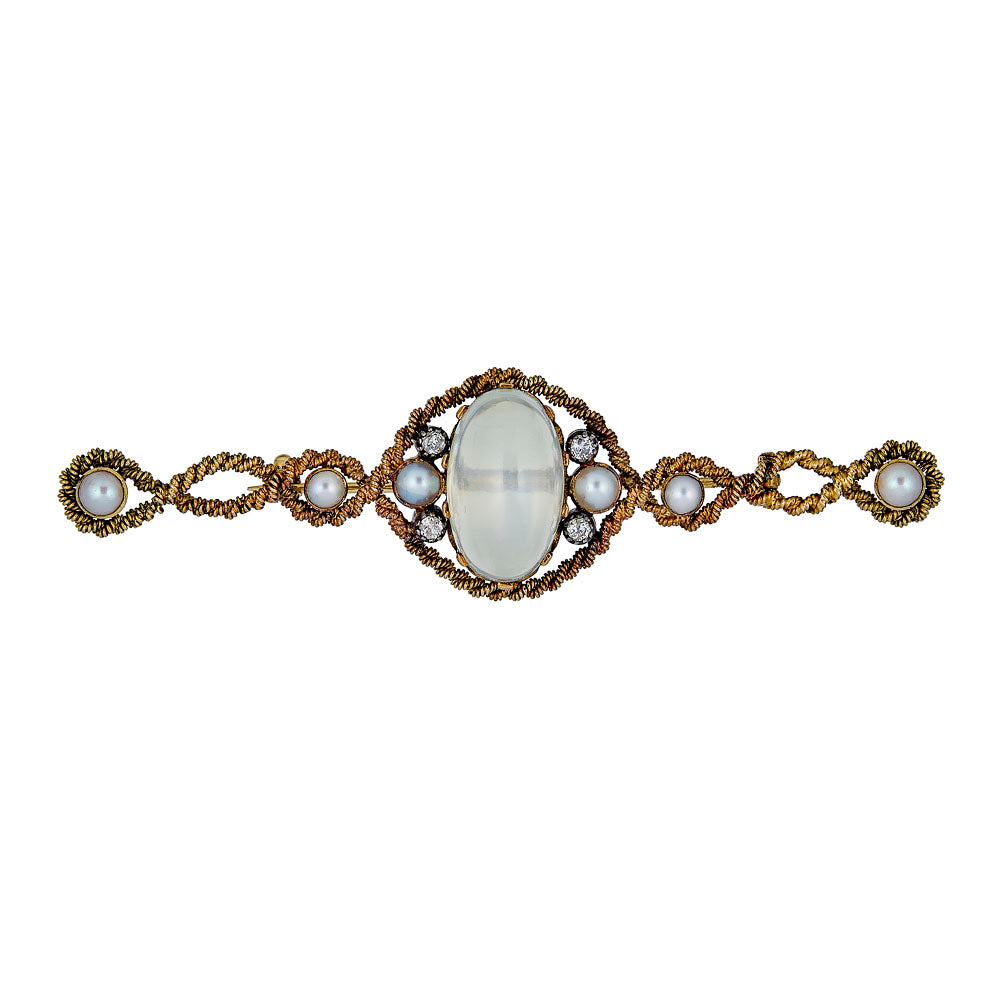 Antique Moonstone Brooch