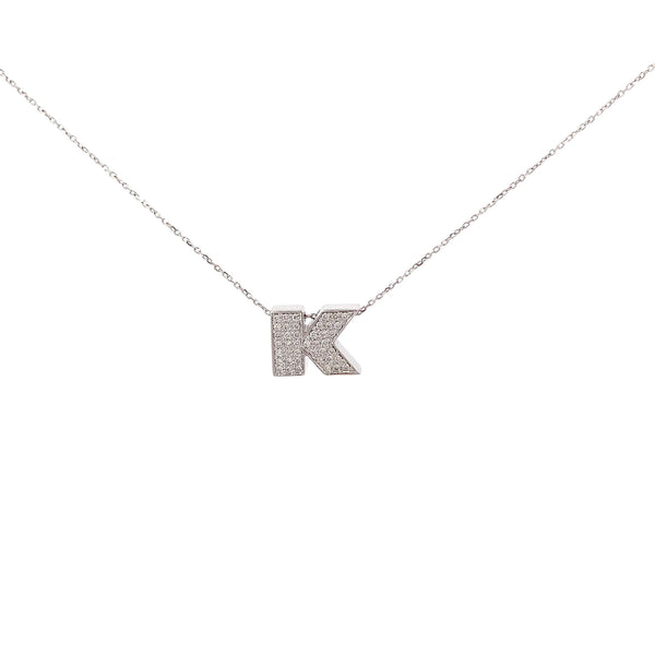 K Pendant with Diamonds