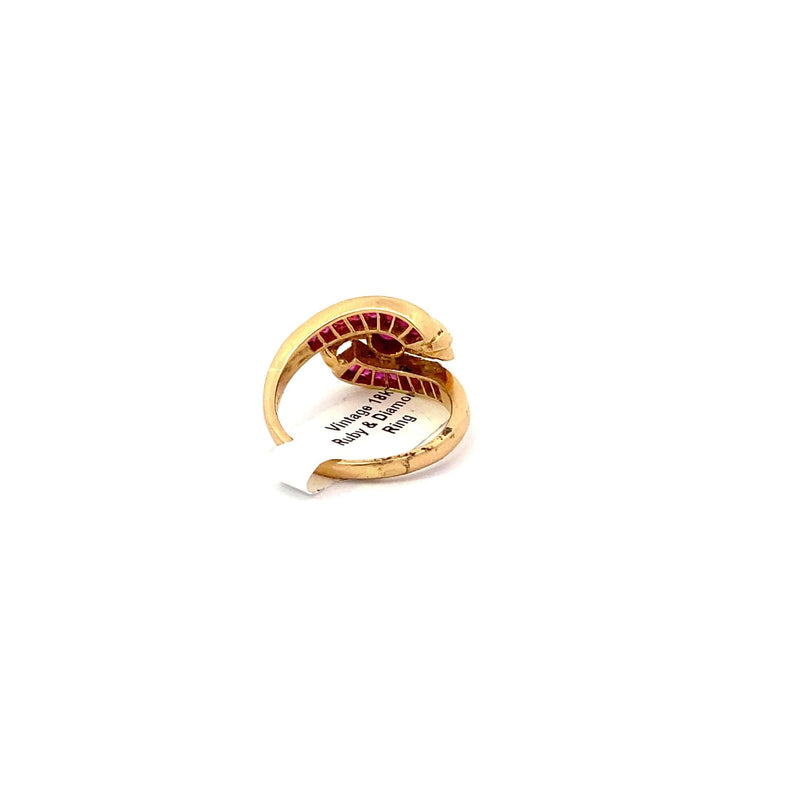Vintage 18k Ruby and Diamond Ring