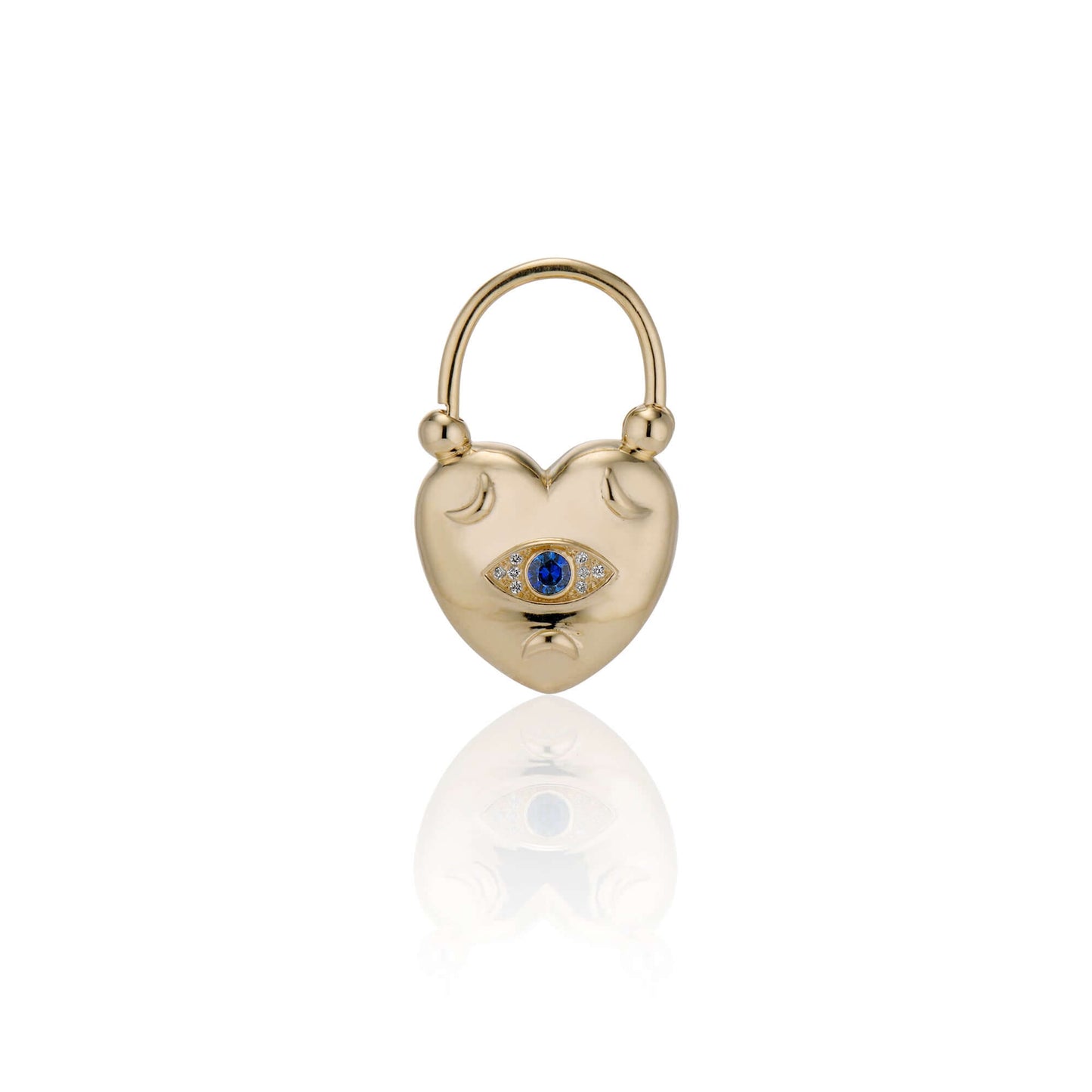 Necklaces Sapphire Selene Padlock BOLD NEW PADLOCK STYLES - The Selene Lock is inspired by the goddess of the Moon. This version includes gorgeous sapphire pave, set by hand. 10% of all sales will be donated to 22untilnone, a charity dedicated to providin