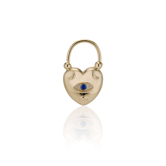 Necklaces Sapphire Selene Padlock BOLD NEW PADLOCK STYLES - The Selene Lock is inspired by the goddess of the Moon. This version includes gorgeous sapphire pave, set by hand. 10% of all sales will be donated to 22untilnone, a charity dedicated to providin