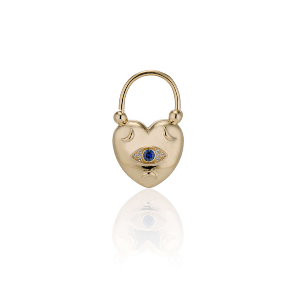 Necklaces Sapphire Selene Padlock BOLD NEW PADLOCK STYLES - The Selene Lock is inspired by the goddess of the Moon. This version includes gorgeous sapphire pave, set by hand. 10% of all sales will be donated to 22untilnone, a charity dedicated to providin