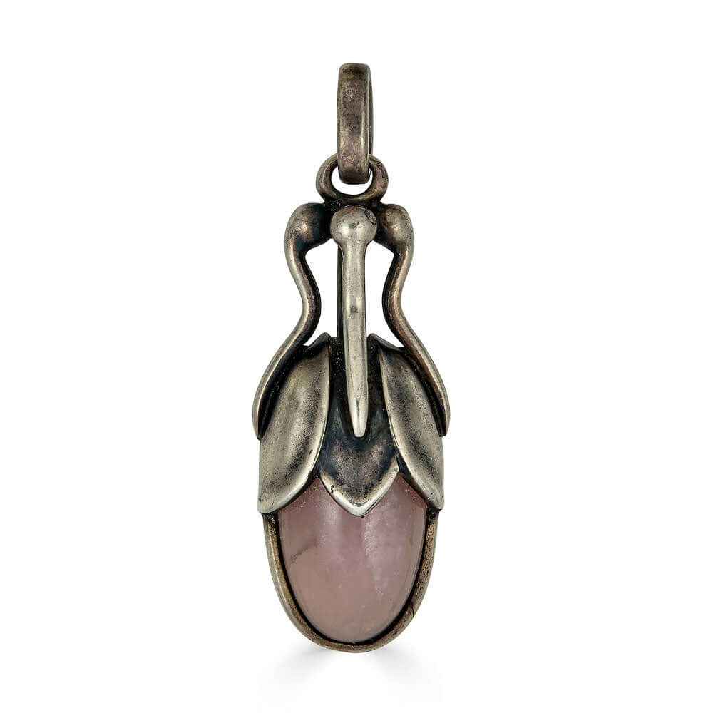 Georg Jensen Rose Quartz PendantAge: contemporary Dimensions: 1.25inchesGeorg Jensen Rose Quartz PendantAge: contemporary Dimensions: 1.25inches