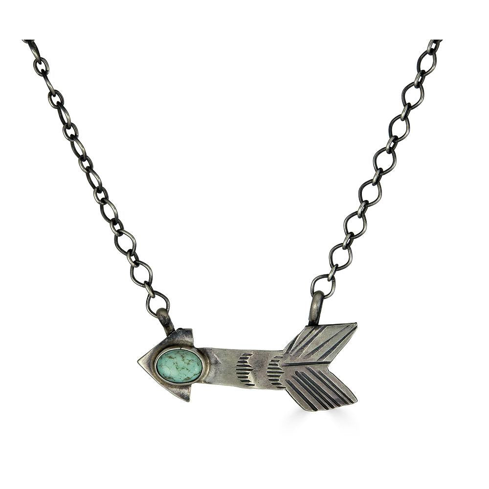 Sterling and Turquoise Arrow Pendant by Antone Harley, Navajo Artist