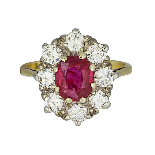 Vintage Burma No Heat Ruby Ring
