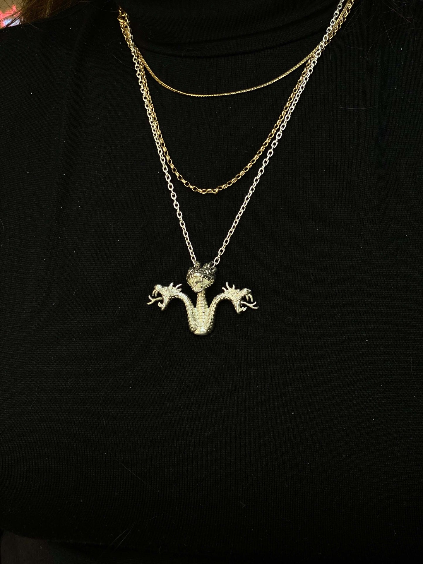 Lernian PendantOne of our favorite creations from this collection and it will surely appear to our fellow snake jewelry lovers. Inspired by the Lernian Hydra; a multi headed monster that Hercules was tasked to slay as part of his twelve tasks. A highly de