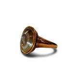 ROMAN INTAGLIO RING BANDED AGATEThe Oval stone engraved with the portrait head of a philosopher, perhaps Socrates, with a bald plate, long hair at the side, a pug nose and a full beard. Mounted as a ring, 19th century gold setting. • Roman Empire; 1st Cen