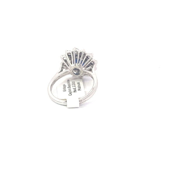 Vintage 2.23ct Heat Treated Ceylon Sapphire Ring (Platinum)