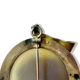 Antique Multi-Layered Agate CameoLarge Victorian Cameo, 14K Gold Ribbon Surround, Greek Profile, Pendant/Brooch,, Multilayered agate Condition: Normal antique wear Metal: 14k Yellow Gold Dimensions: 82.6g; 3inches from bale to bottom Antique Multi-Layered