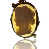 Antique Multi-Layered Agate CameoLarge Victorian Cameo, 14K Gold Ribbon Surround, Greek Profile, Pendant/Brooch,, Multilayered agate Condition: Normal antique wear Metal: 14k Yellow Gold Dimensions: 82.6g; 3inches from bale to bottom Antique Multi-Layered