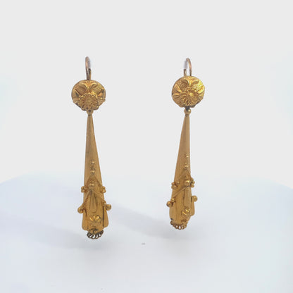 Georgian Pinchbeck Day to Night Torpedo Earrings