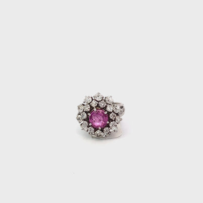 Mid Century Pink Sapphire Ring