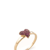 Rings Pave Witchy Love Ring A gorgeous pave set ring with a little extra bling. This heart is based on a witch’s heart; a popular motif in antique jewelry which was worn as a symbol of protection. Solid 14k gold with gorgeous natural pave stones hand set