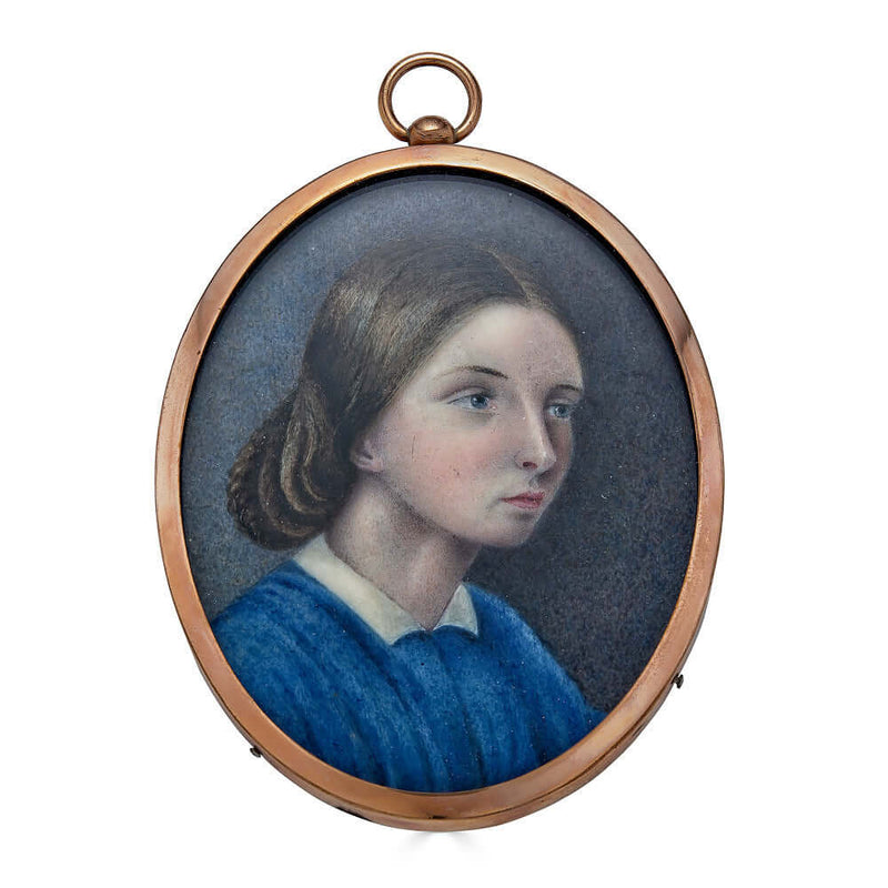 Portrait Miniature of a Nineteenth Century Australian Girl Depicted in Three-Quarter View