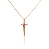 Mini Sword PendantA tiny dagger as a symbol of protection and strength. Sword jewelry is very wearable and this tiny sword was birthed for those who want something a bit more delicate to wear compared to their larger counterparts. Each sword comes on a 18