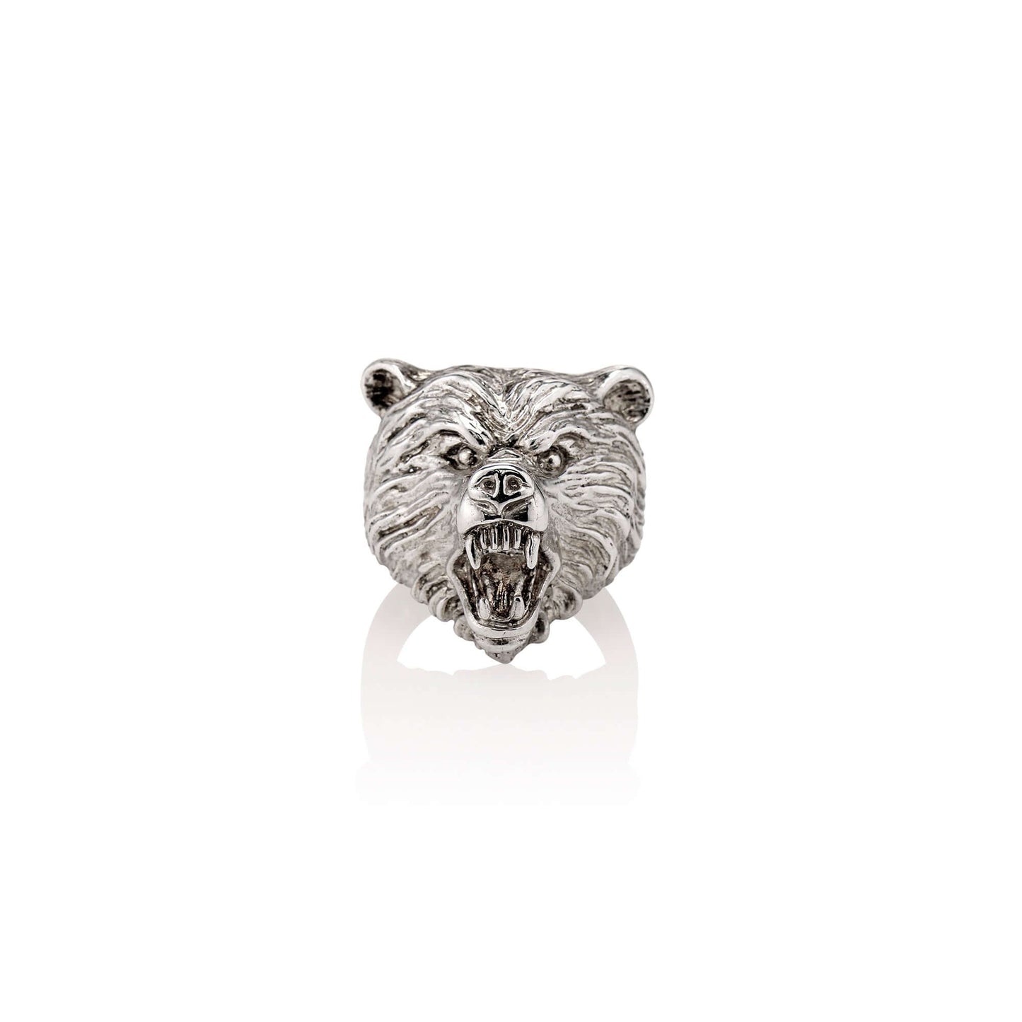 Rings Ursus Ring A realistic bear ring modeled after the grizzly bear to honor its resilience and strength. 10% of all sales will be donated to The Grizzly Bear Foundation to aid in their goal to conserve grizzly bear populations and educate the public ab