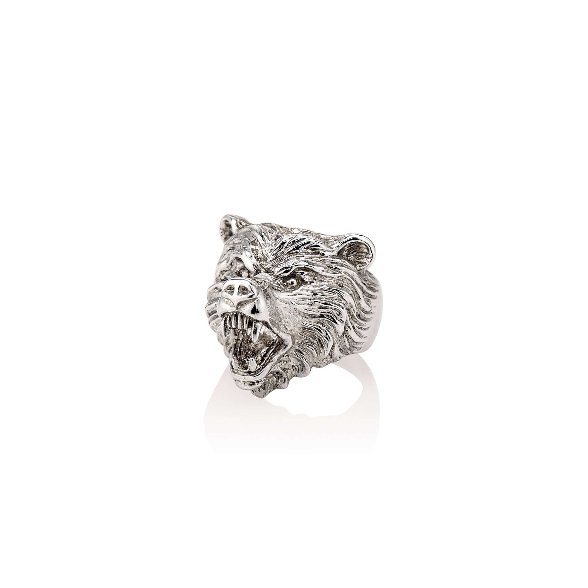 Rings Ursus Ring A realistic bear ring modeled after the grizzly bear to honor its resilience and strength. 10% of all sales will be donated to The Grizzly Bear Foundation to aid in their goal to conserve grizzly bear populations and educate the public ab