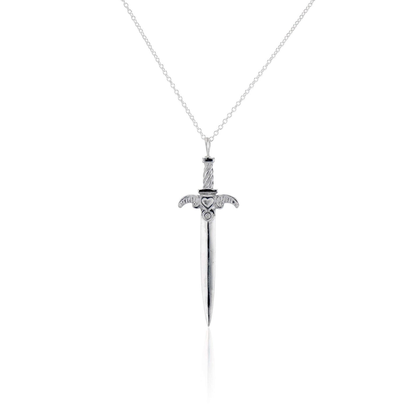 Agape Sword PendantA more romantic and whimsical take on our Kelly Sword pendant. Inspired by the more organic motifs from our Teras Collection, we decided to create a second sword pendant for our collection that was a bit more detailed while still being