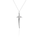 Agape Sword PendantA more romantic and whimsical take on our Kelly Sword pendant. Inspired by the more organic motifs from our Teras Collection, we decided to create a second sword pendant for our collection that was a bit more detailed while still being