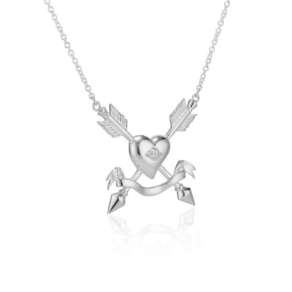 Necklaces Agape Pendant An Agape Pendant created for Valentine’s Day 2021. The evil eye and witch’s heart are symbols of protection. We are happy to offer customization of this pendant KIL N.Y.C.