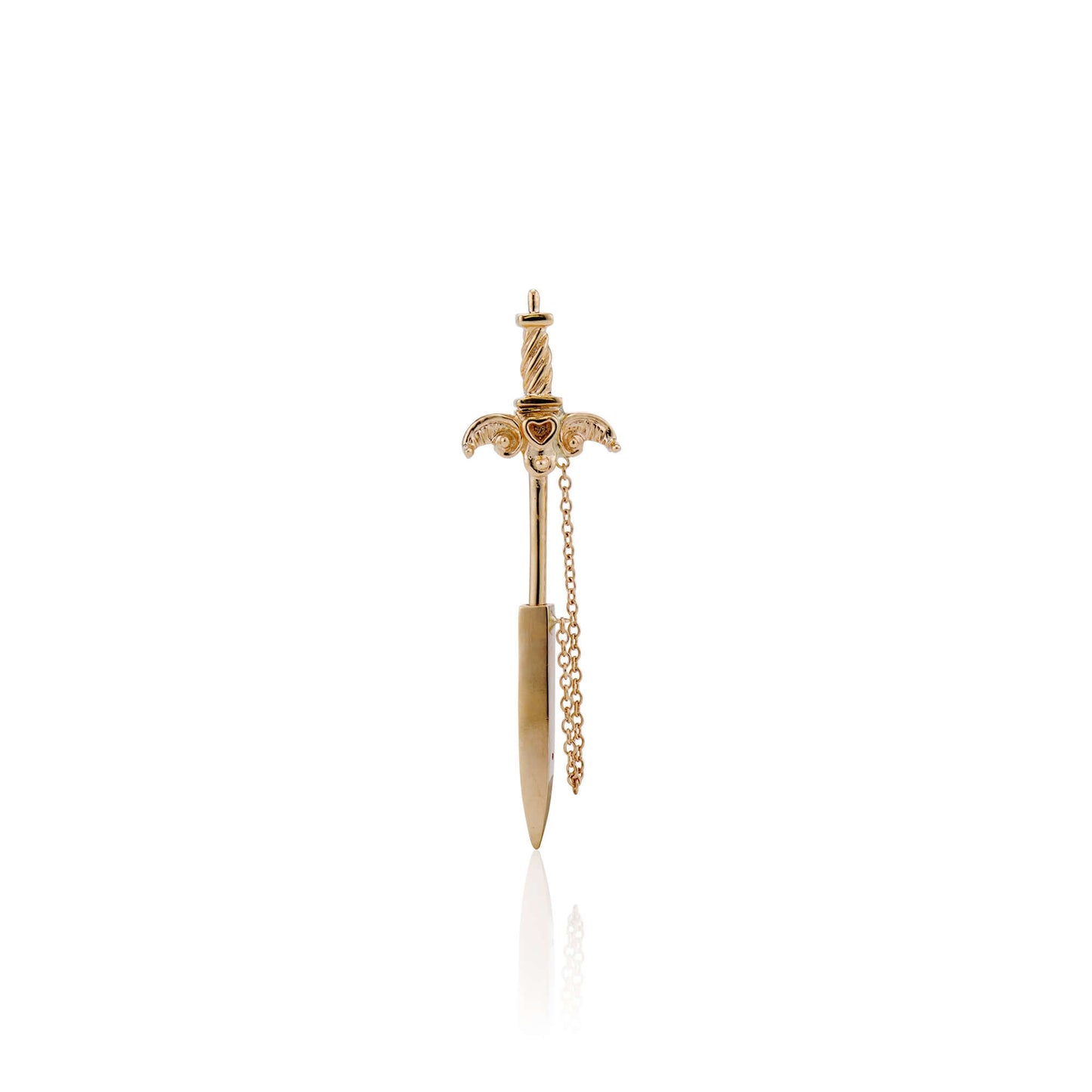 Agape Sword EarringsA fresh take on the sword earring and an evolution from our earlier sword earrings from 2019. These statement making earrings are inspired by antique jabots, sword or arrow pins that would be worn on a jacket or scarf. Created entirely