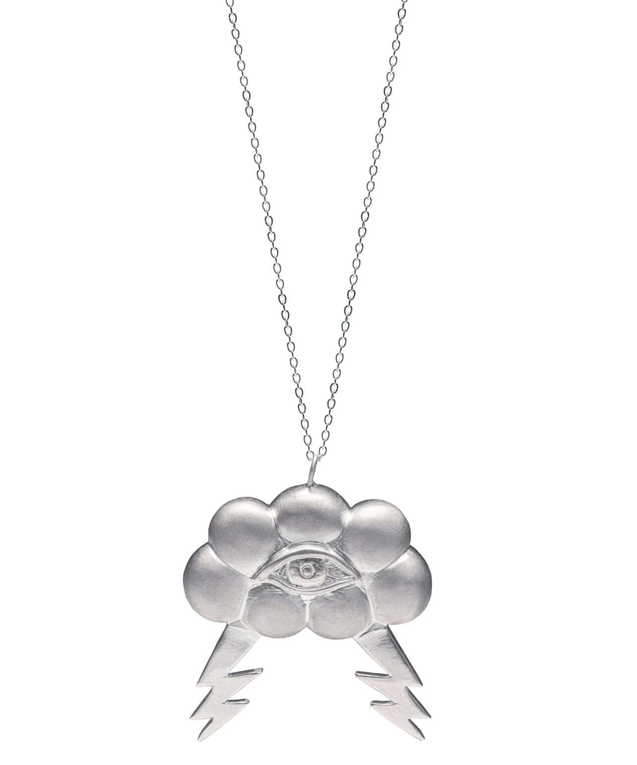 Eye of the Storm PendantInspired by the eye of a hurricane and the gods of wind, this pendant was designed entirely by hand. The pendant comes with an 18” chain. 10% of all sales will be donated to All Hands and Hearts to help them provide aid to communit