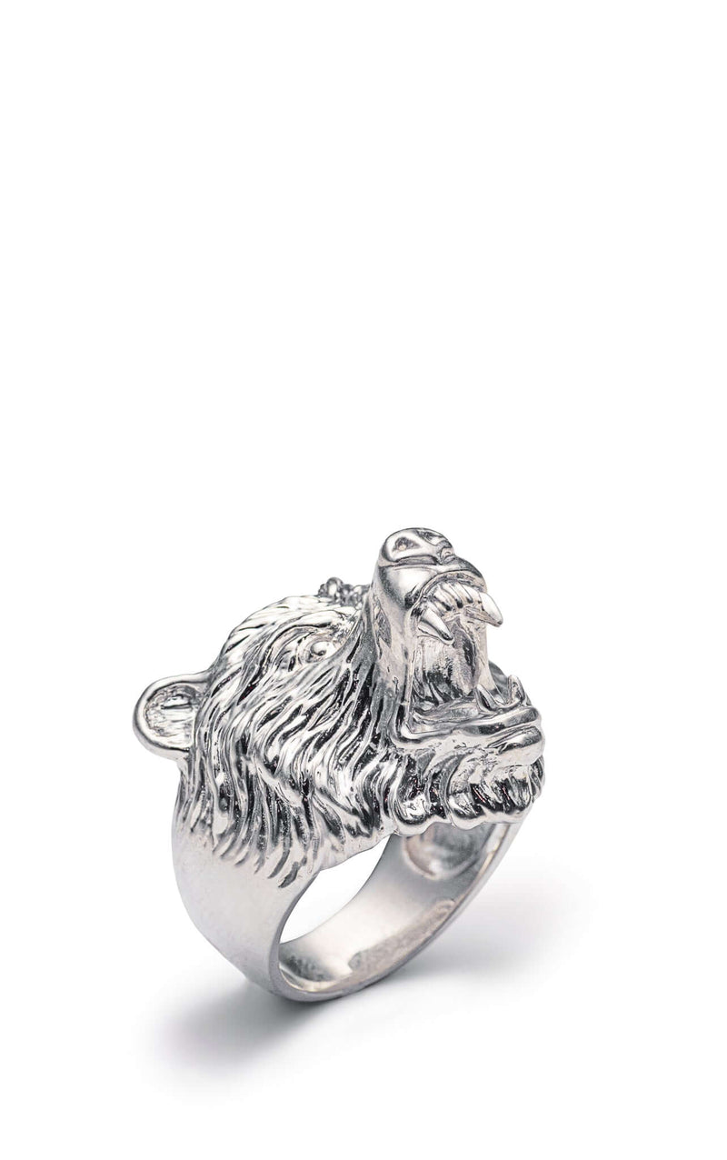 Rings Ursus Ring A realistic bear ring modeled after the grizzly bear to honor its resilience and strength. 10% of all sales will be donated to The Grizzly Bear Foundation to aid in their goal to conserve grizzly bear populations and educate the public ab