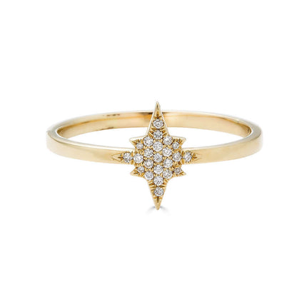 Rings Pave Starbright Ring A diamond pave variation of the starbright ring from our KIL LITE line. Inspired by the North Star to help point you in the right direction. Our Jewelry is proudly idealized, designed, prototyped, and produced in New York City f