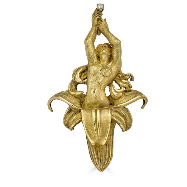 Sculptural 18k Gold Pendant by Ruth Lee Levanthal